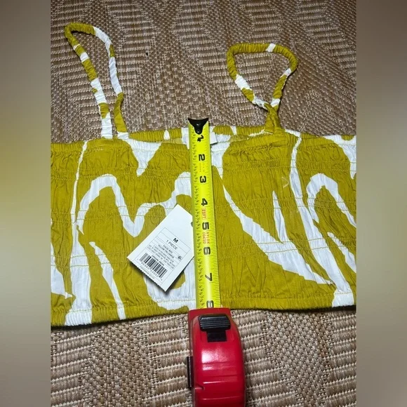 A New Day Women's Smocked Slim Fit Crop Top, Yellow, Size M, Brand New,NWT - Picture 7 of 7